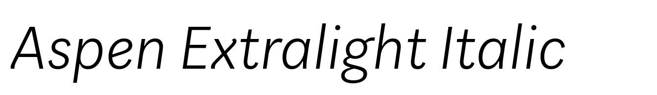 Aspen Extralight Italic
